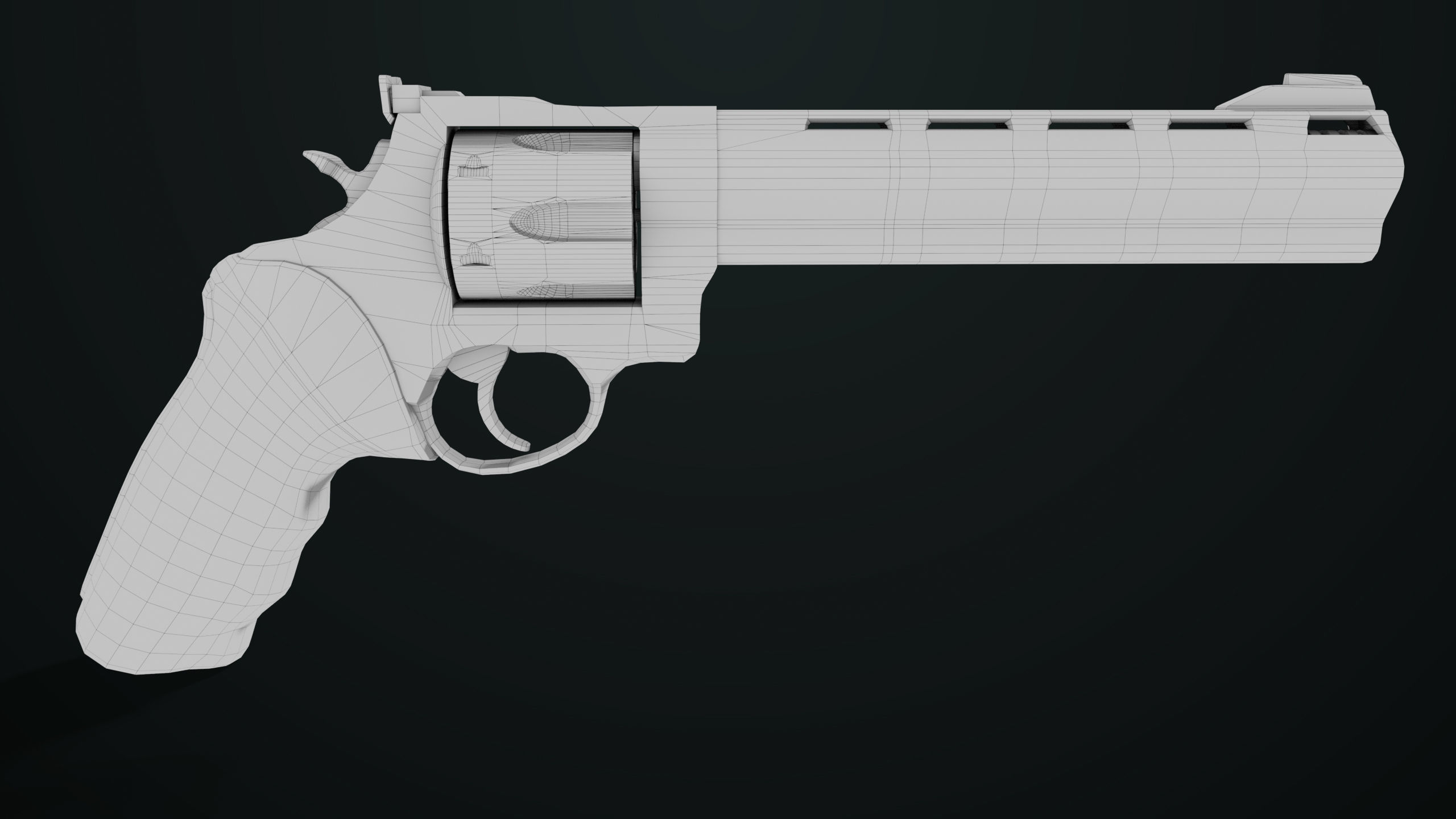 Revolver 04 Silver Model Taurus Raging All PBR Unity UE Textures Low-poly 3D model_28