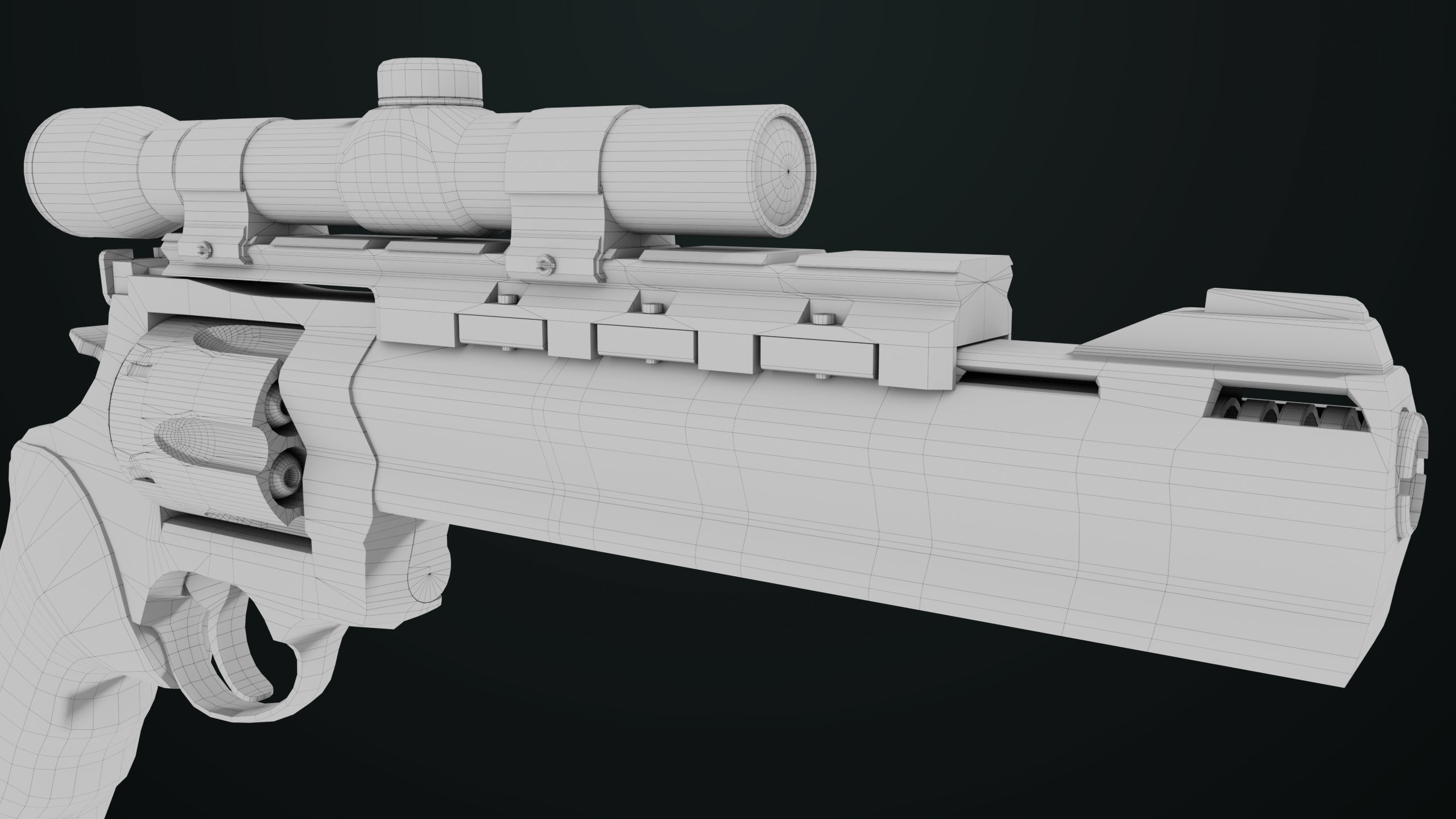 Revolver 04 Silver Model Taurus Raging All PBR Unity UE Textures Low-poly 3D model_42