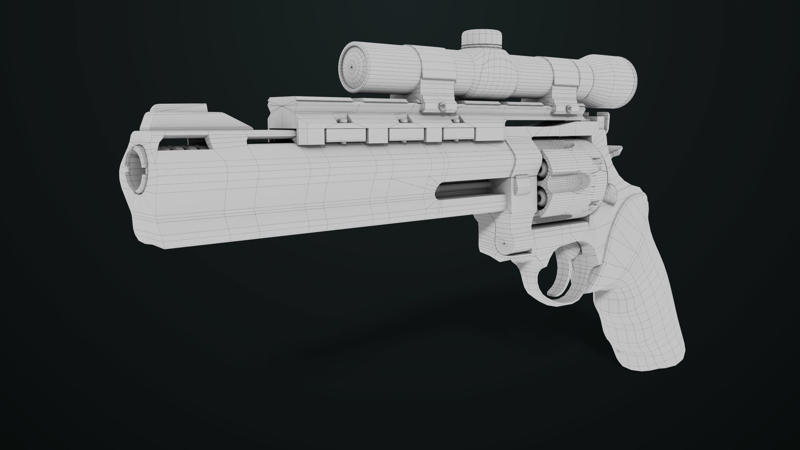 Revolver 04 Silver Model Taurus Raging All PBR Unity UE Textures Low-poly 3D model_26