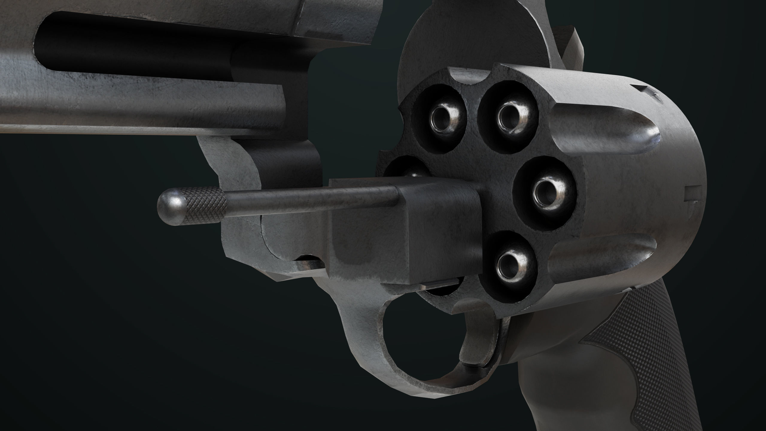 Revolver 04 Silver Model Taurus Raging All PBR Unity UE Textures Low-poly 3D model_8