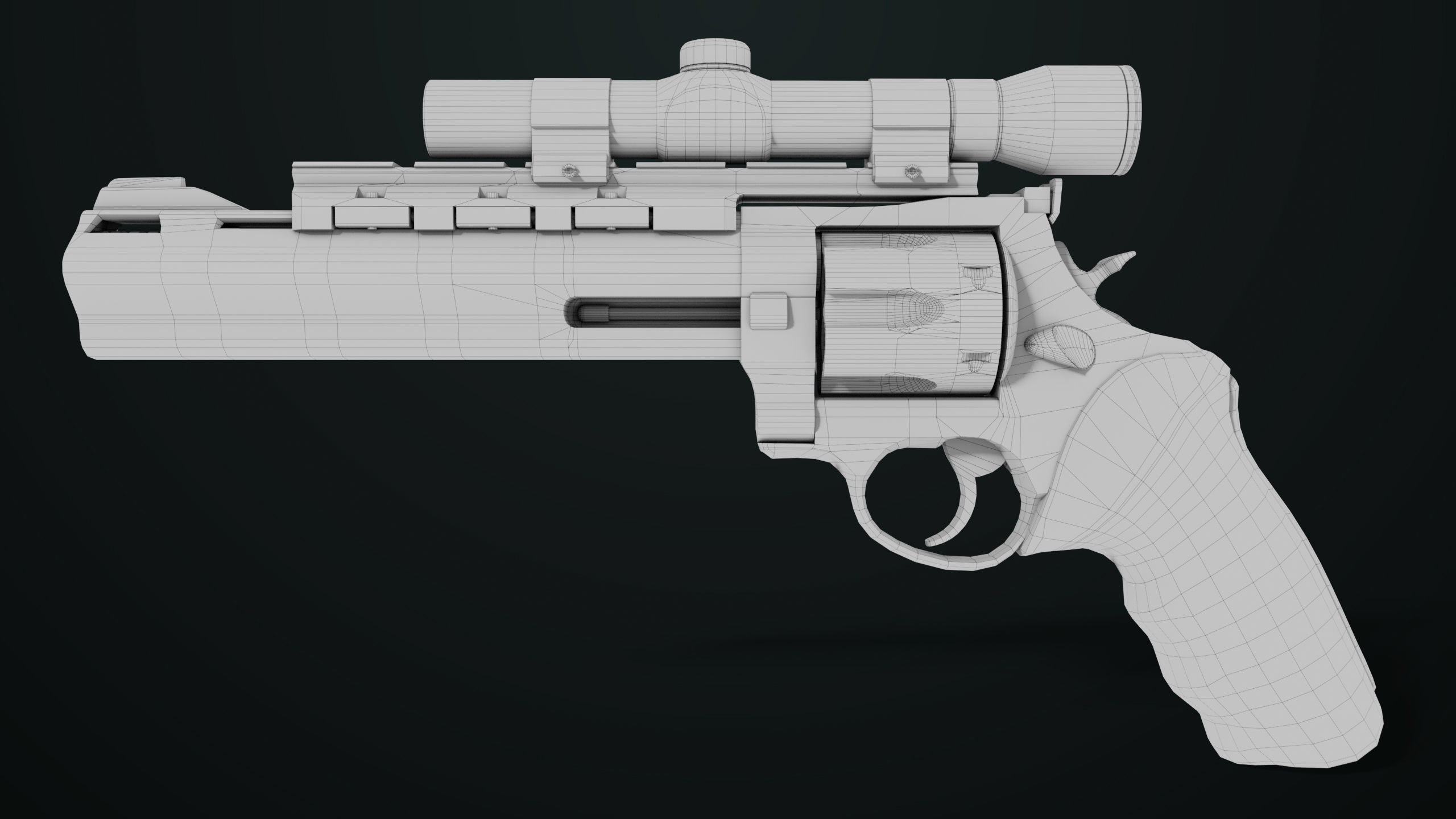 Revolver 04 Silver Model Taurus Raging All PBR Unity UE Textures Low-poly 3D model_25