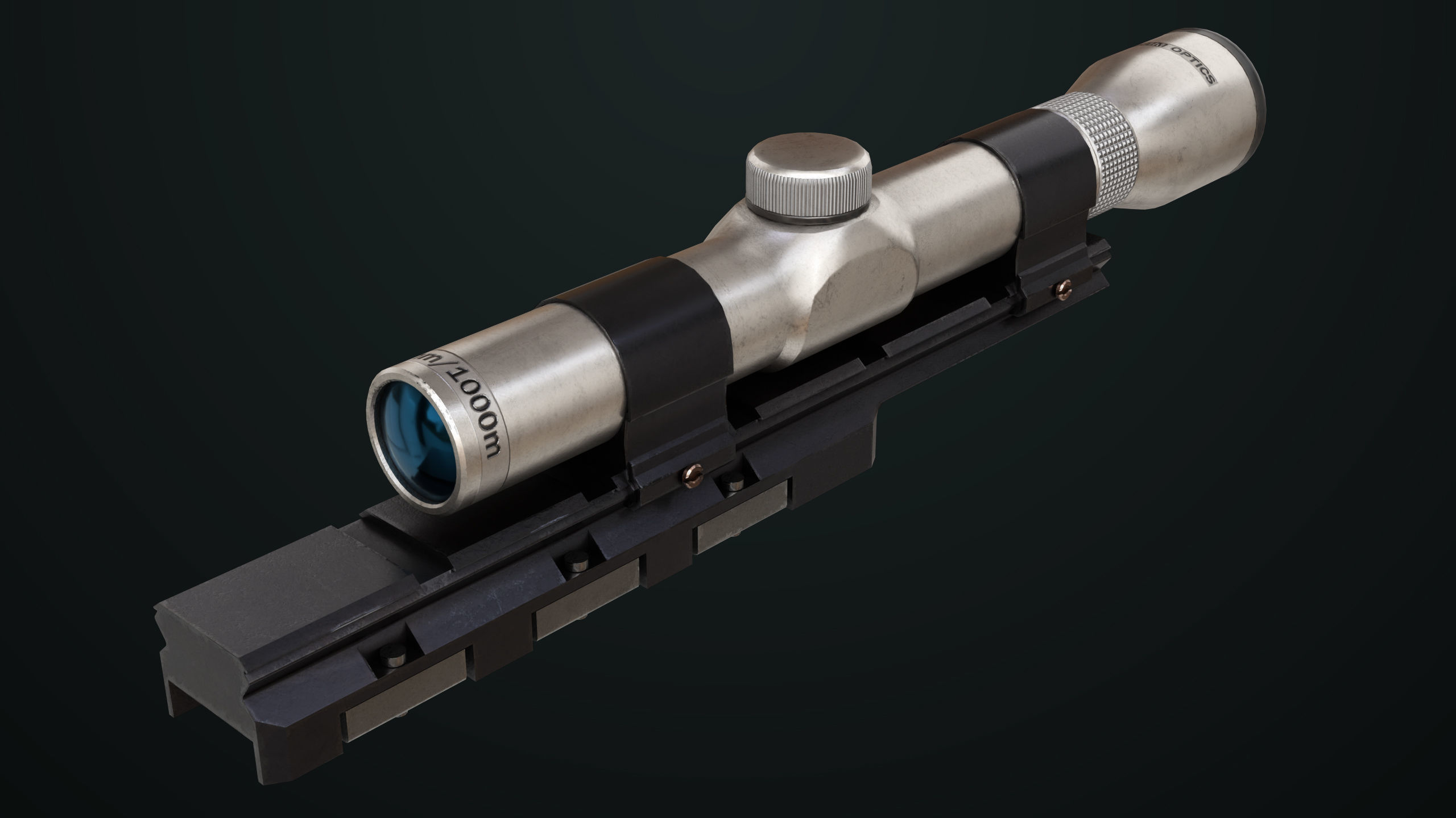 Revolver 04 Silver Model Taurus Raging All PBR Unity UE Textures Low-poly 3D model_24