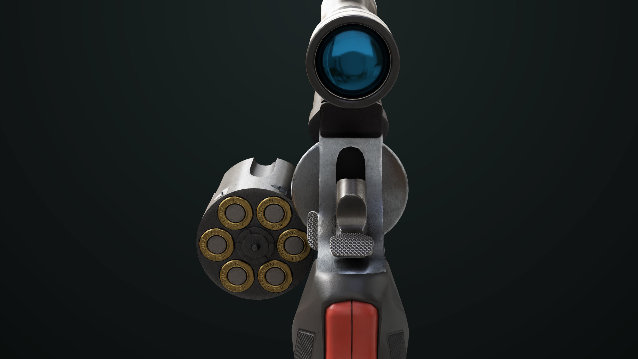 Revolver 04 Silver Model Taurus Raging All PBR Unity UE Textures Low-poly 3D model_23