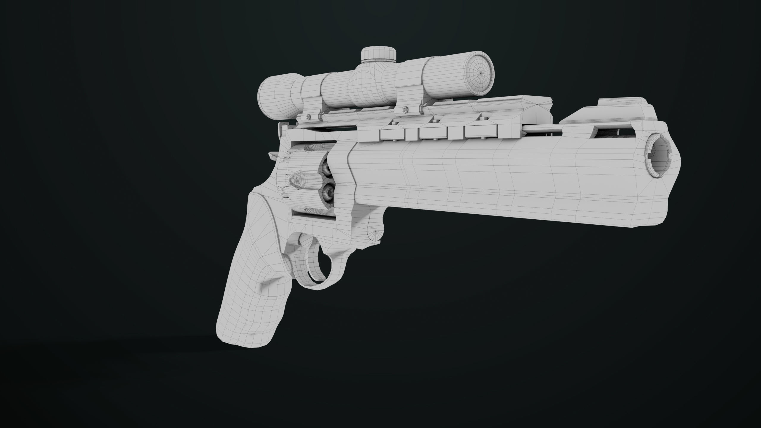 Revolver 04 Silver Model Taurus Raging All PBR Unity UE Textures Low-poly 3D model_30