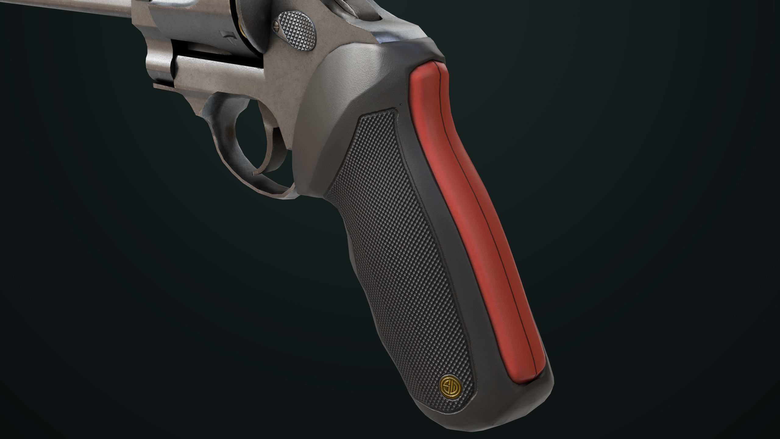 Revolver 04 Silver Model Taurus Raging All PBR Unity UE Textures Low-poly 3D model_15