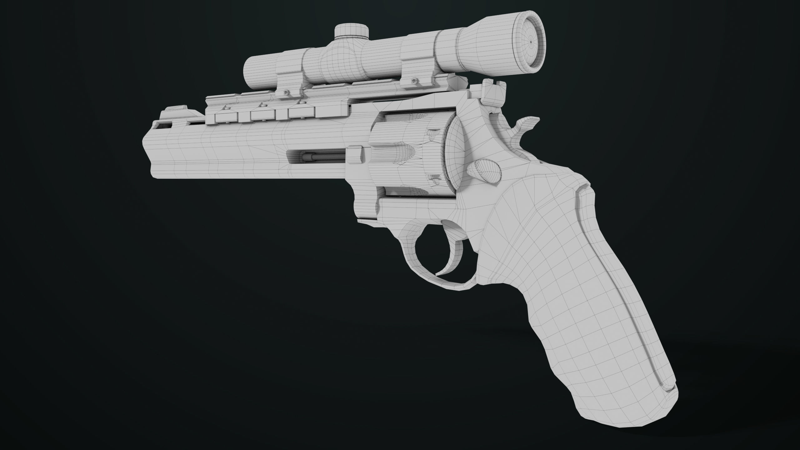 Revolver 04 Silver Model Taurus Raging All PBR Unity UE Textures Low-poly 3D model_34