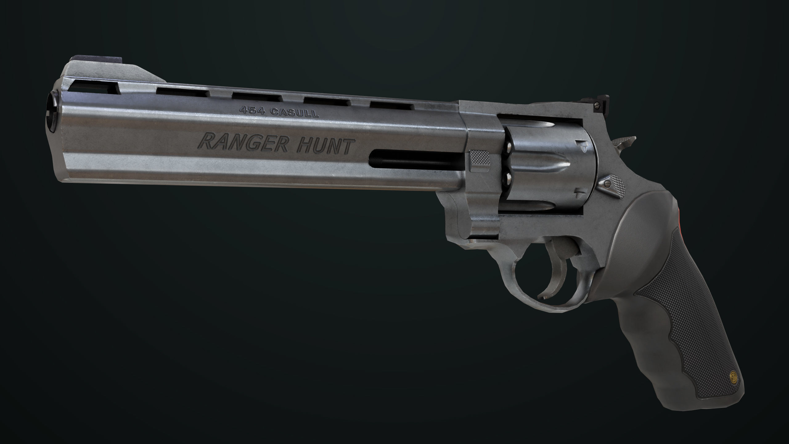 Revolver 04 Silver Model Taurus Raging All PBR Unity UE Textures Low-poly 3D model_19