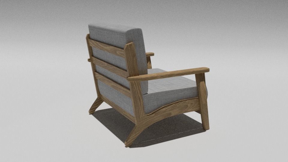 Sofa Chico con base de madera Low-poly 3D model_1