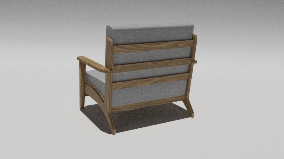 Sofa Chico con base de madera Low-poly 3D model_4