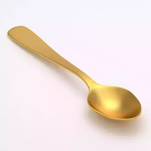 Gold Dinner Spoon 3D model