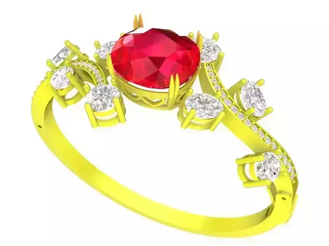 A7758 Korean Art Diamond Women Bangle 3D Model