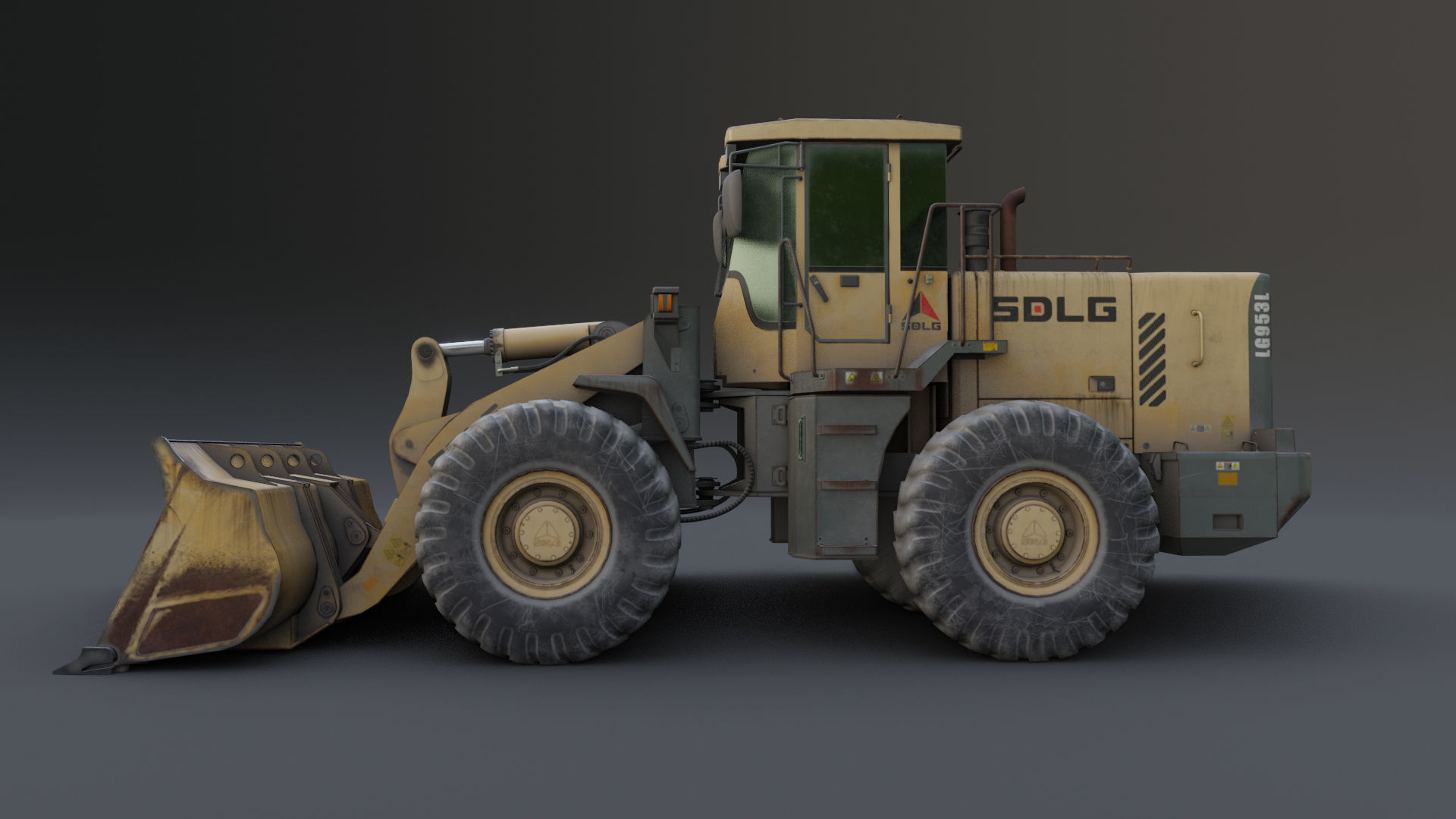 SDLG Bulldozer 3D model Low-poly 3D model_1