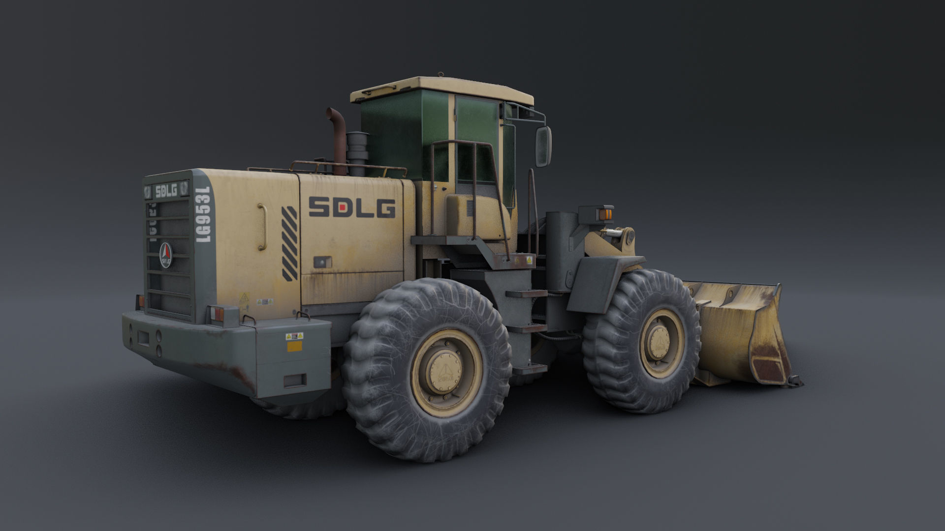 SDLG Bulldozer 3D model Low-poly 3D model_3