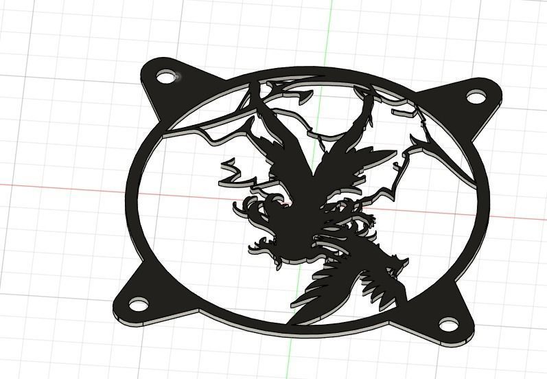 Genshin Impact Fischl PC fan cover  3D print model_15