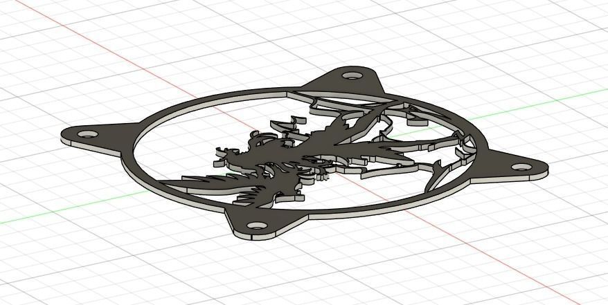 Genshin Impact Fischl PC fan cover  3D print model_17