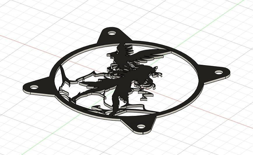 Genshin Impact Fischl PC fan cover  3D print model_20