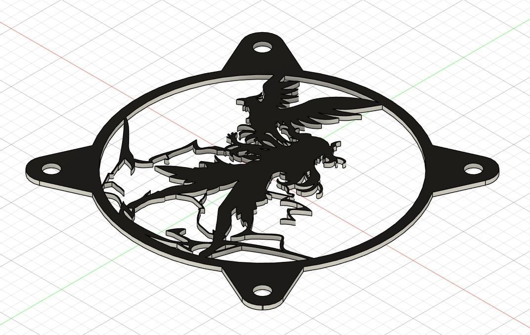 Genshin Impact Fischl PC fan cover  3D print model_2