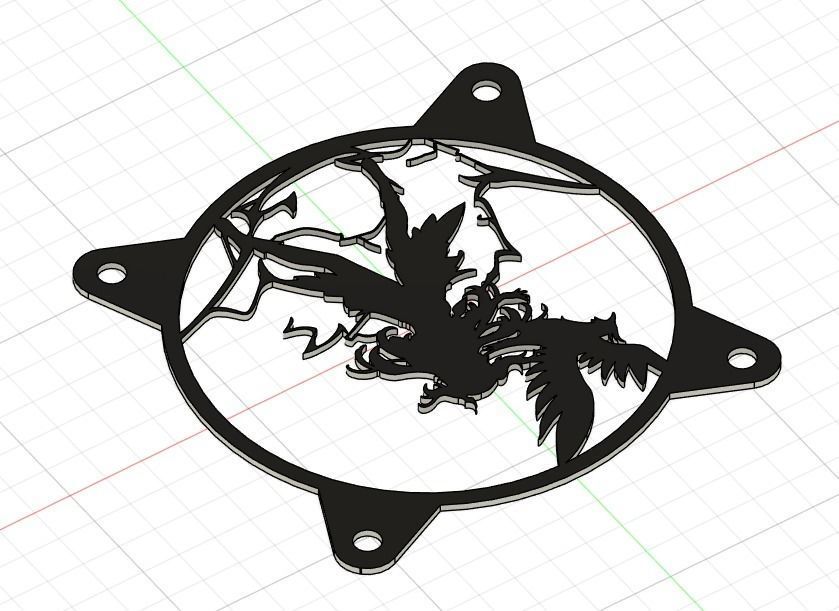 Genshin Impact Fischl PC fan cover  3D print model_14