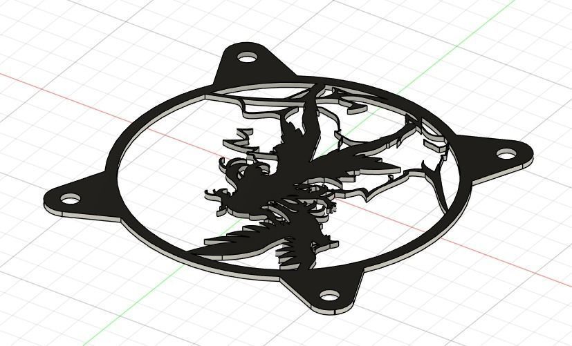 Genshin Impact Fischl PC fan cover  3D print model_16