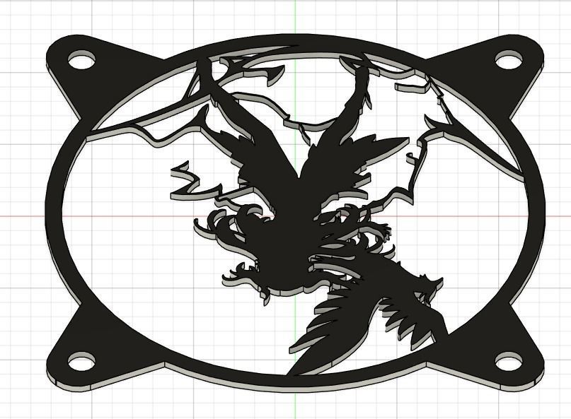 Genshin Impact Fischl PC fan cover  3D print model_5