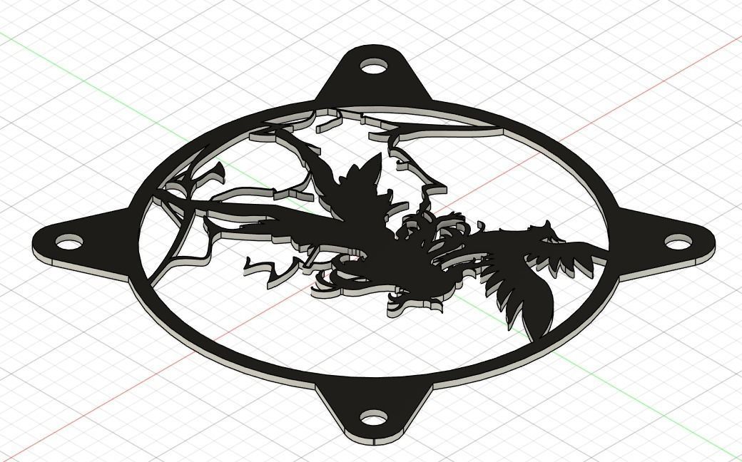 Genshin Impact Fischl PC fan cover  3D print model_4