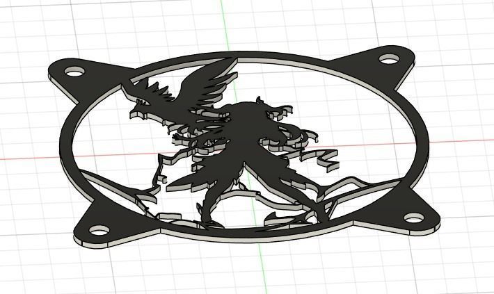 Genshin Impact Fischl PC fan cover  3D print model_19