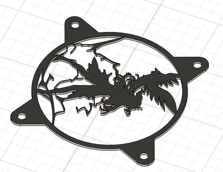 Genshin Impact Fischl PC fan cover  3D print model_13