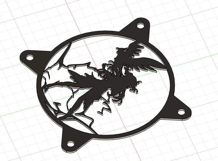 Genshin Impact Fischl PC fan cover  3D print model_12