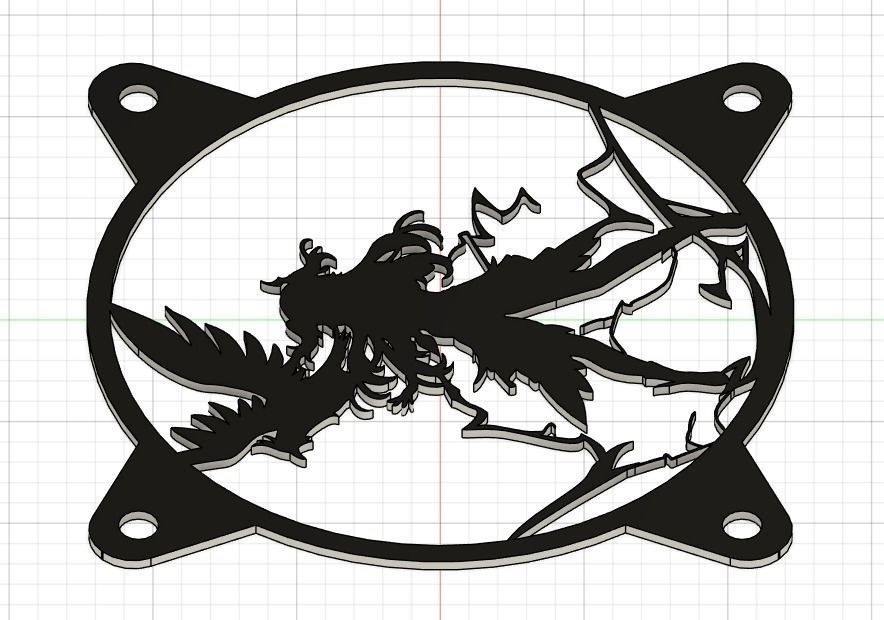 Genshin Impact Fischl PC fan cover  3D print model_7