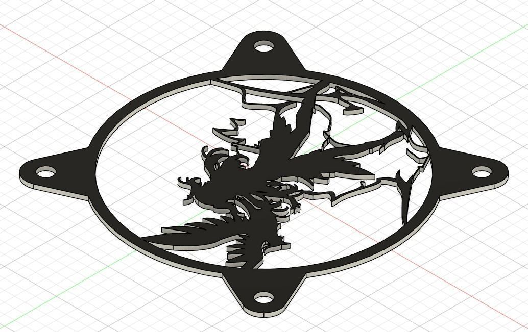 Genshin Impact Fischl PC fan cover  3D print model_6