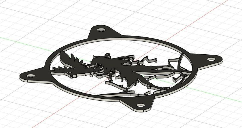 Genshin Impact Fischl PC fan cover  3D print model_18