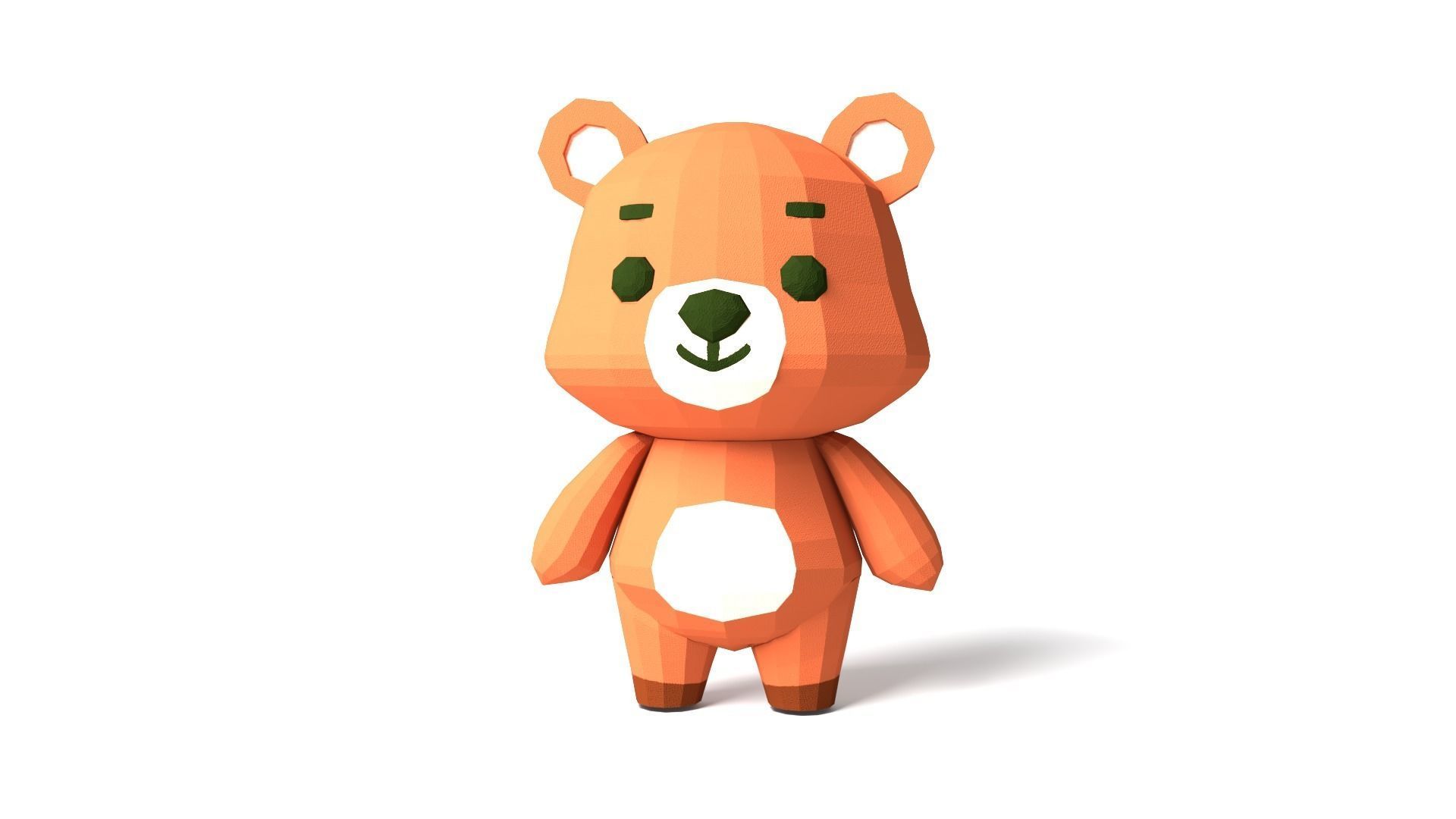 Character B100 Bear Cute Low-poly 3D model_1
