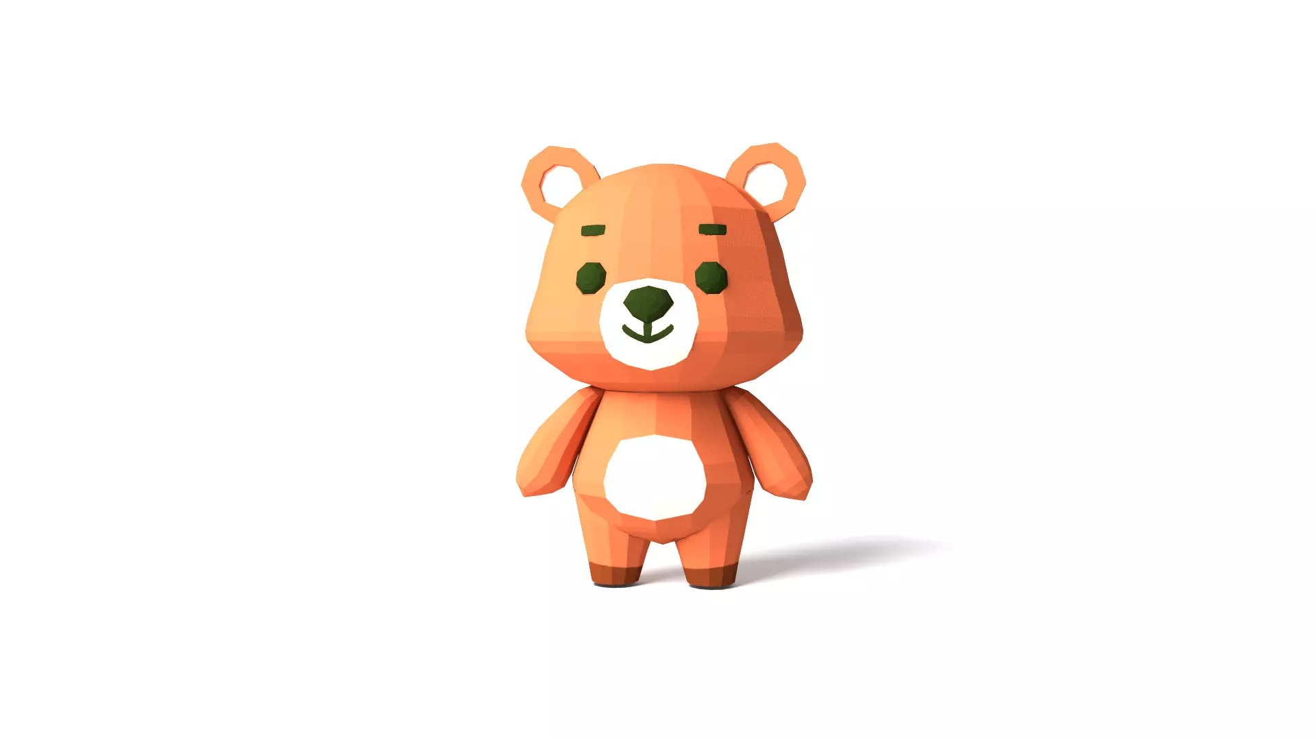 Character B100 Bear Cute Low-poly 3D model_0