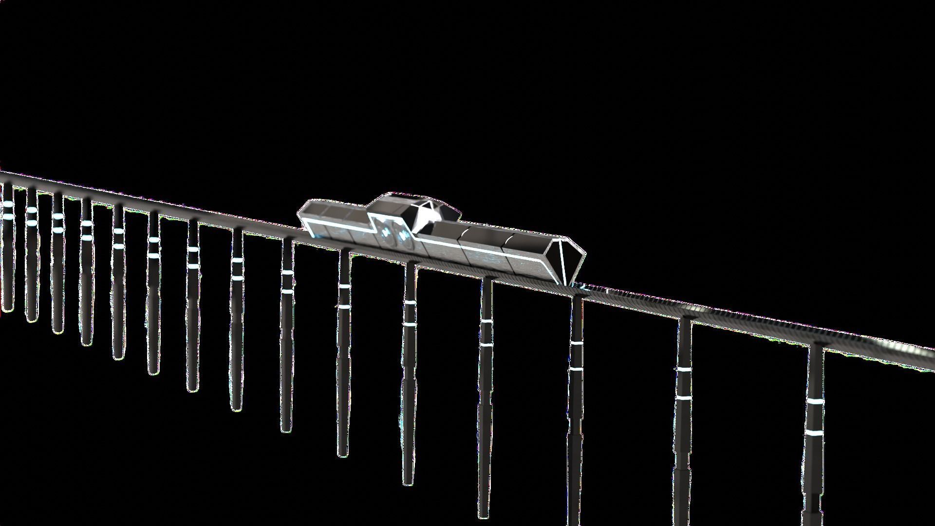 Futuristic Train - 3D model - Scifi  Vehicle - Game Ready Low-poly 3D model_9