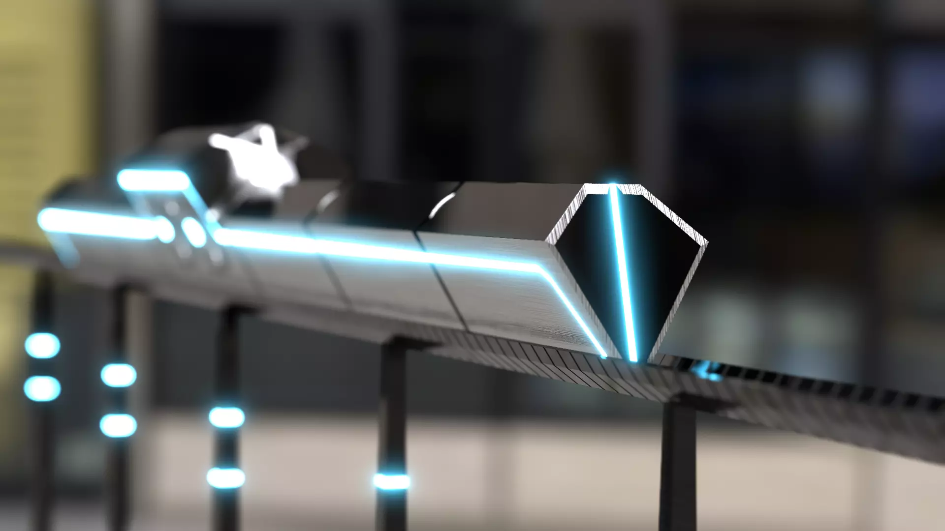 Futuristic Train - 3D model - Scifi  Vehicle - Game Ready Low-poly 3D model_0