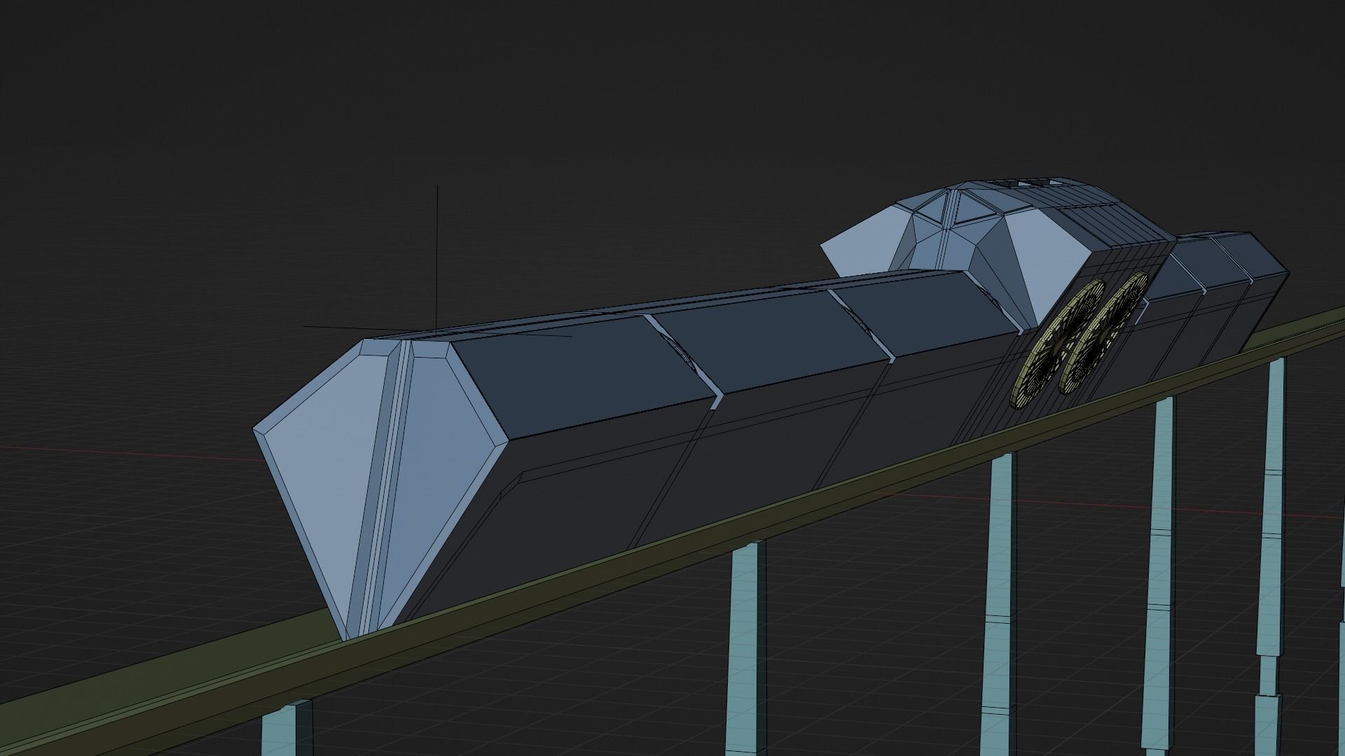 Futuristic Train - 3D model - Scifi  Vehicle - Game Ready Low-poly 3D model_14