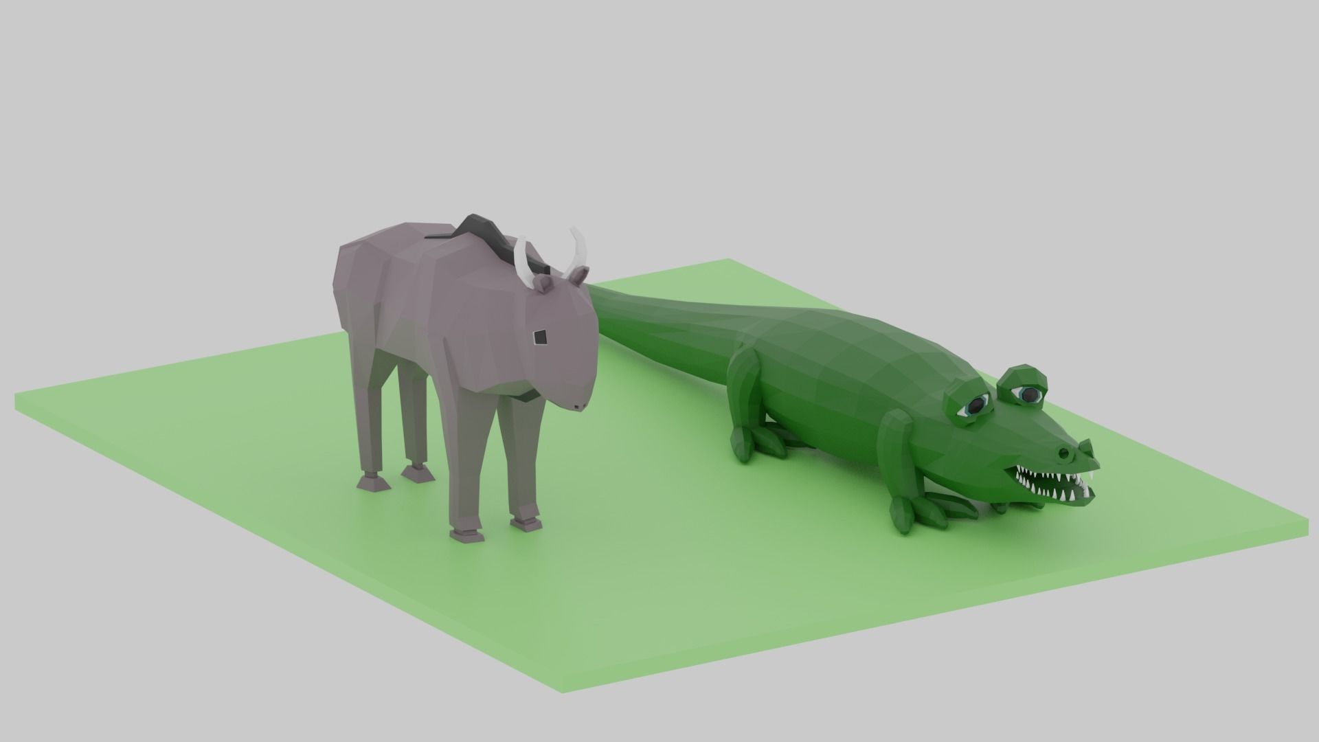 Cartoon LowPoly African Animals Collection Low-poly 3D model_15