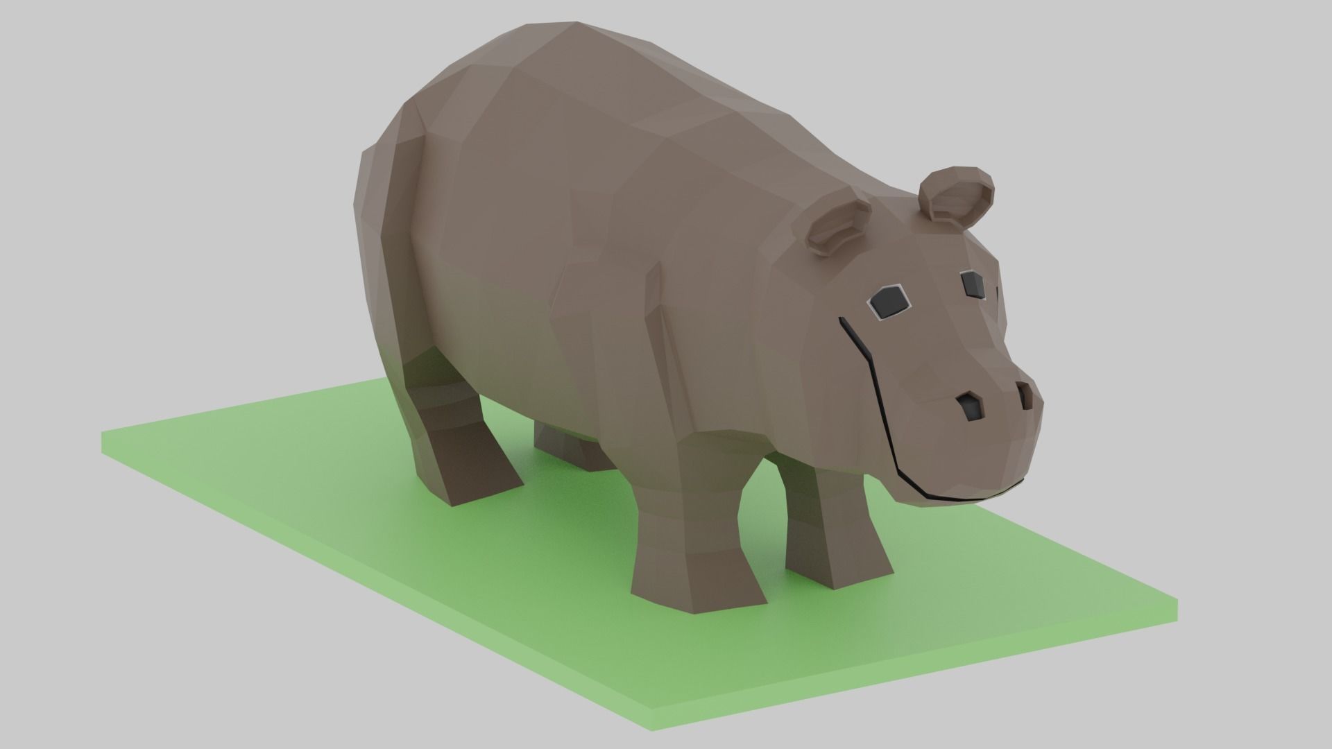 Cartoon LowPoly African Animals Collection Low-poly 3D model_8