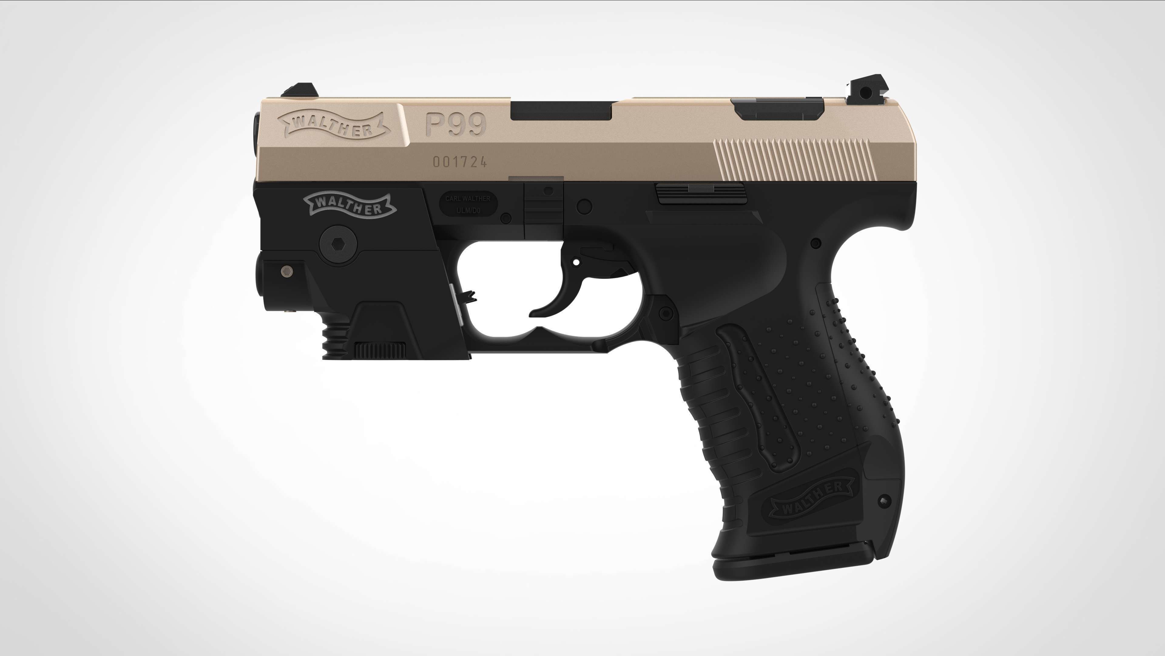 Modified Walther P99 from the movie Underworld 3d model 3D model_20