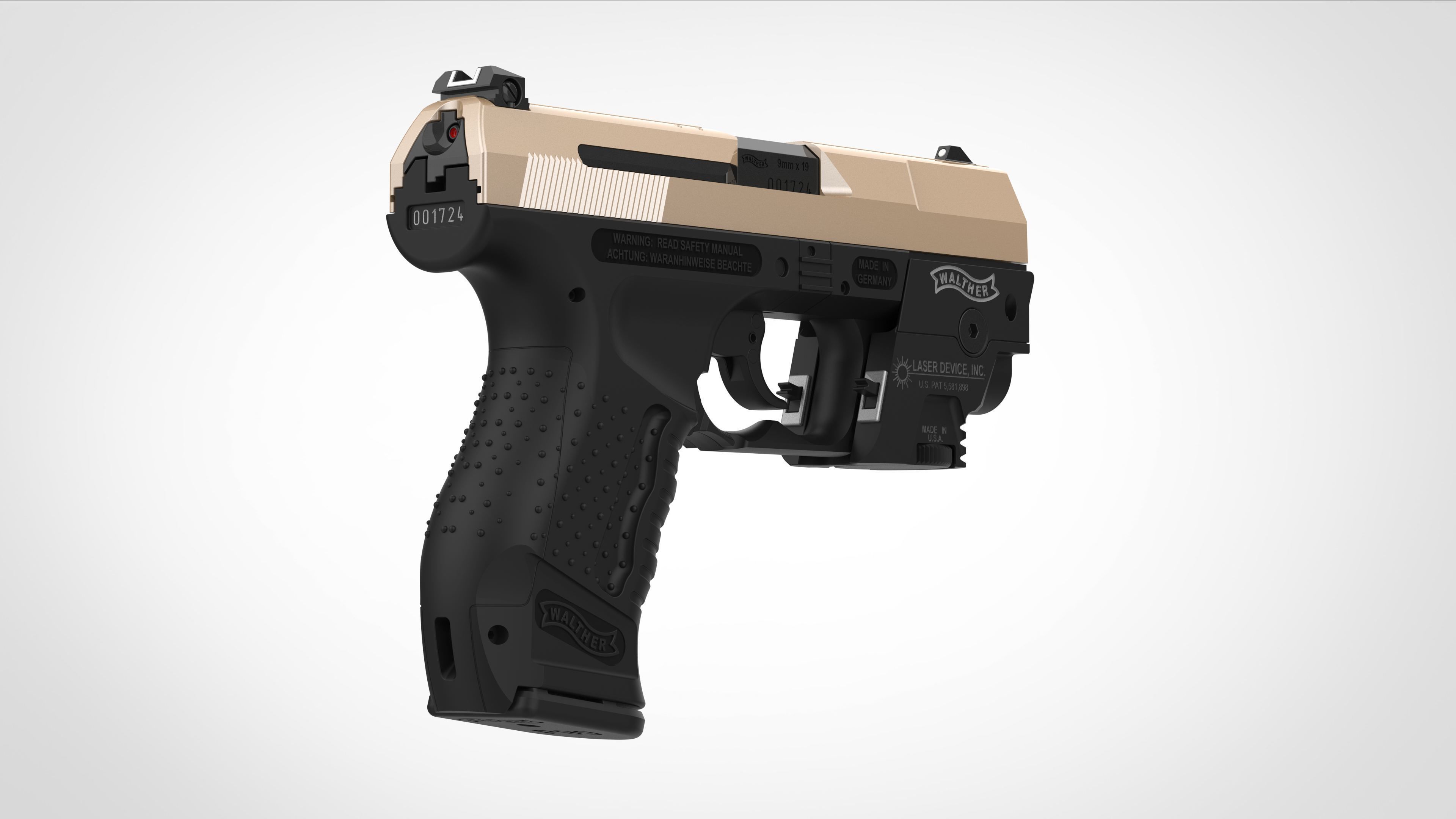 Modified Walther P99 from the movie Underworld 3d model 3D model_8