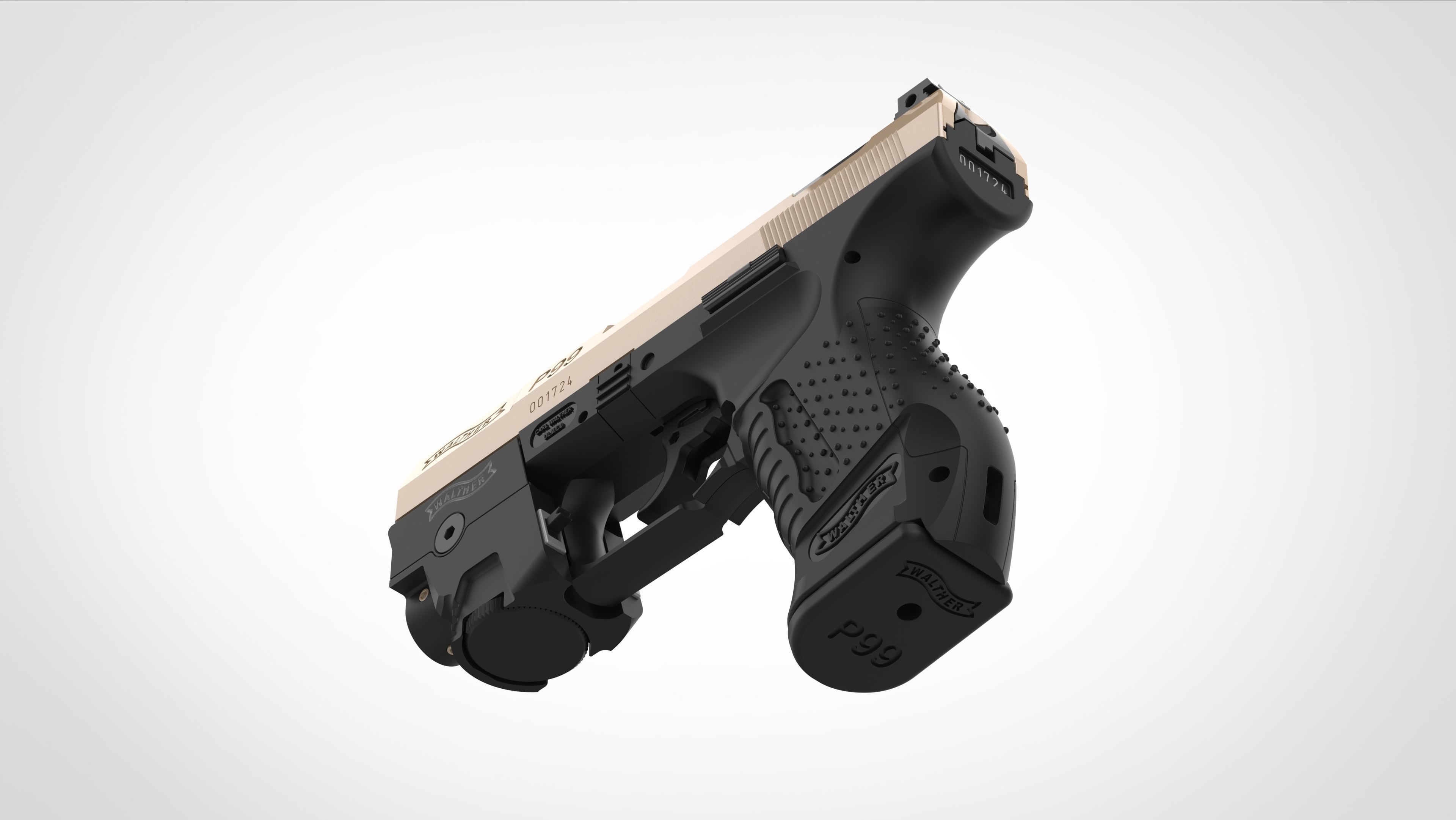 Modified Walther P99 from the movie Underworld 3d model 3D model_18