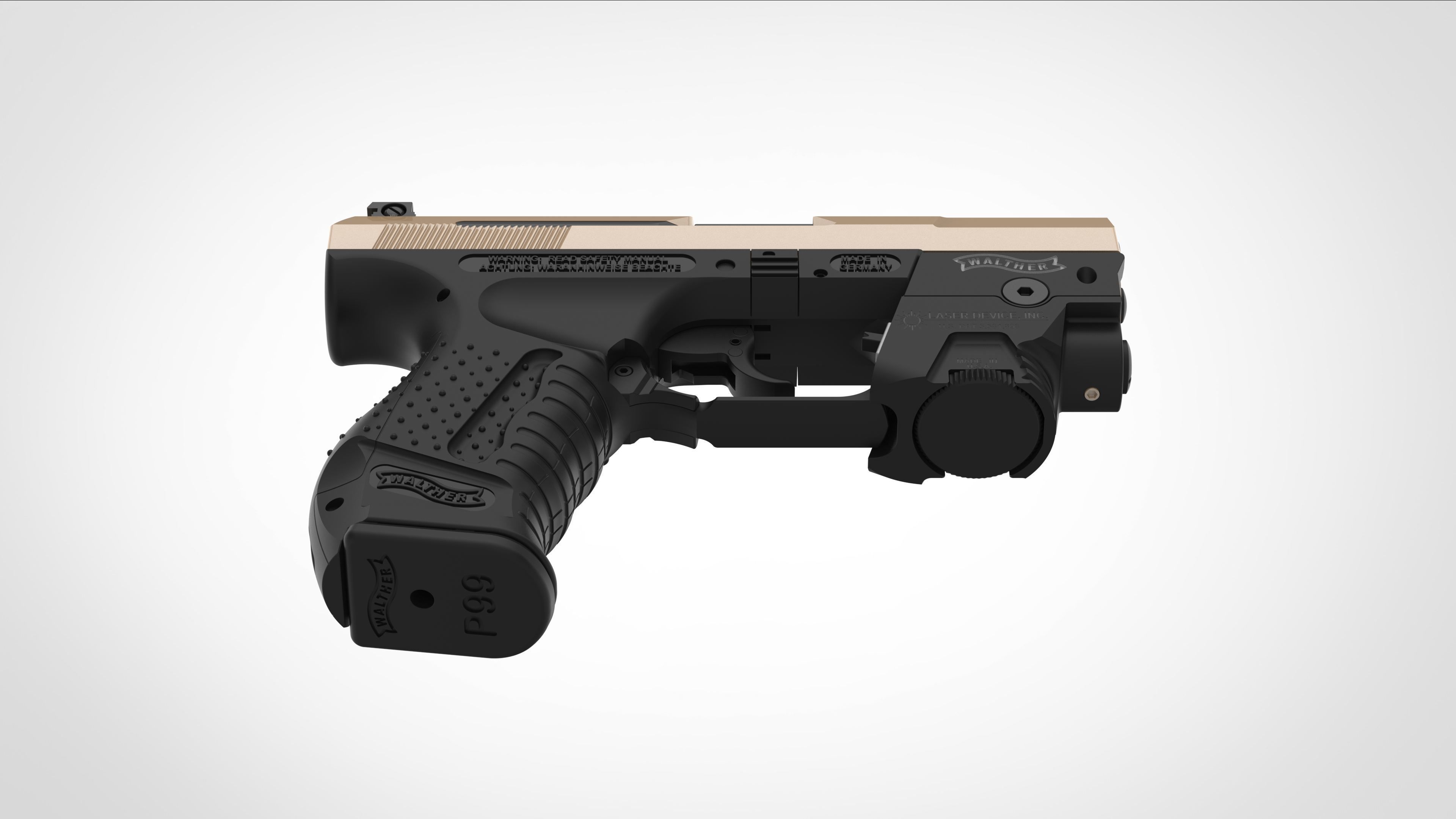 Modified Walther P99 from the movie Underworld 3d model 3D model_11