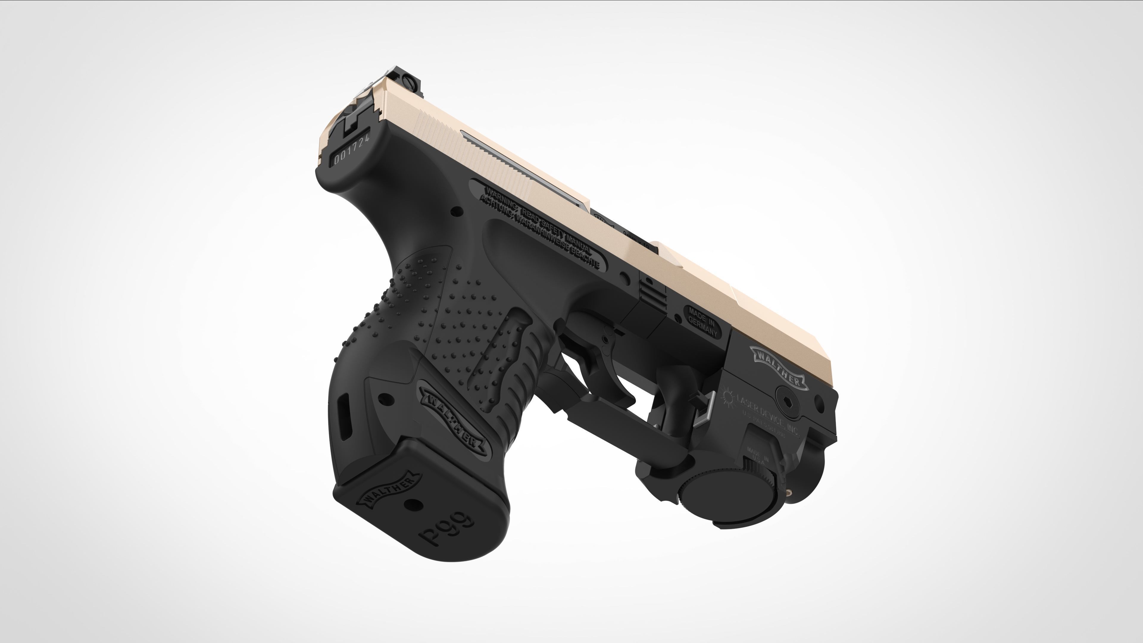 Modified Walther P99 from the movie Underworld 3d model 3D model_15