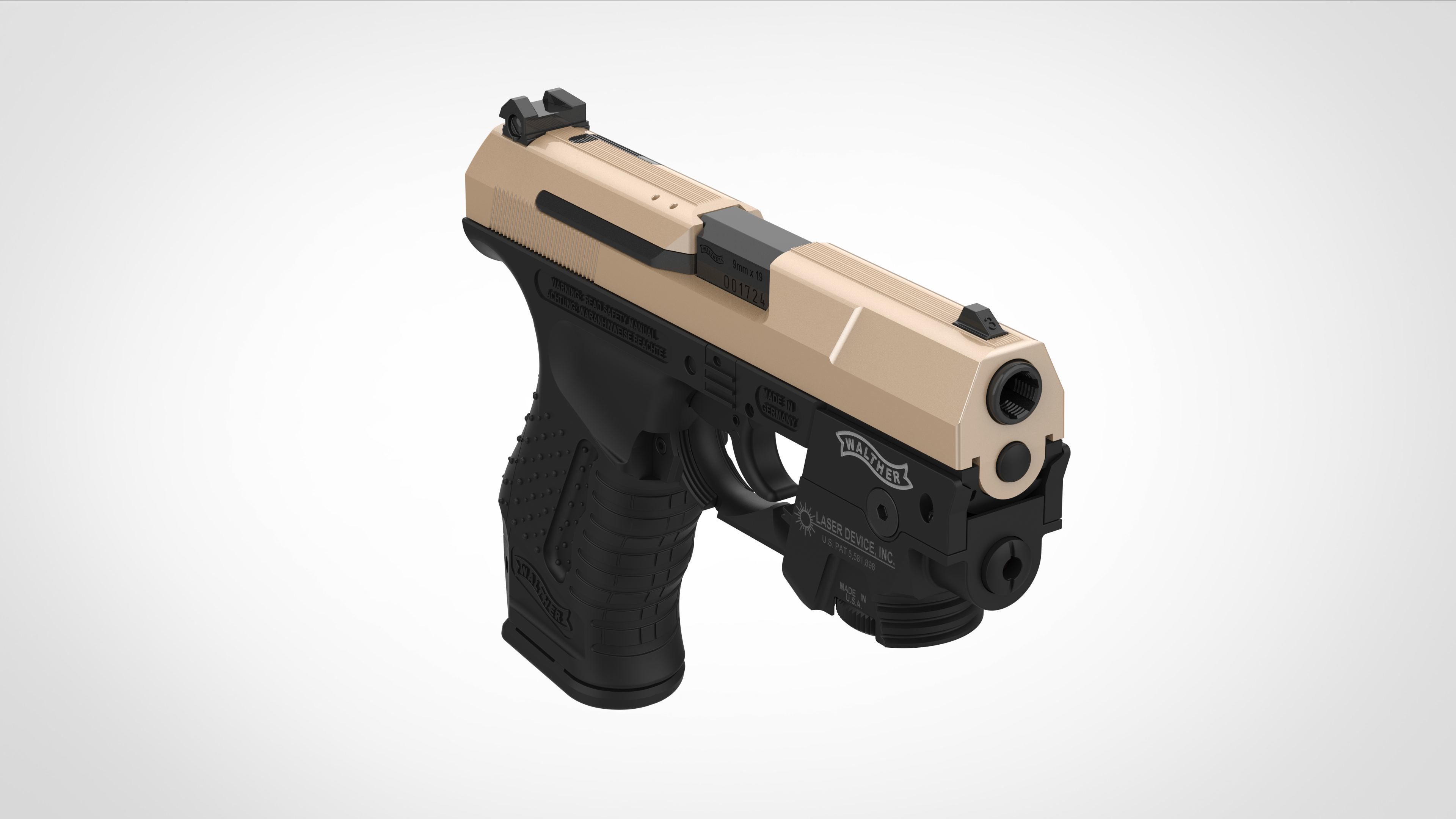 Modified Walther P99 from the movie Underworld 3d model 3D model_1
