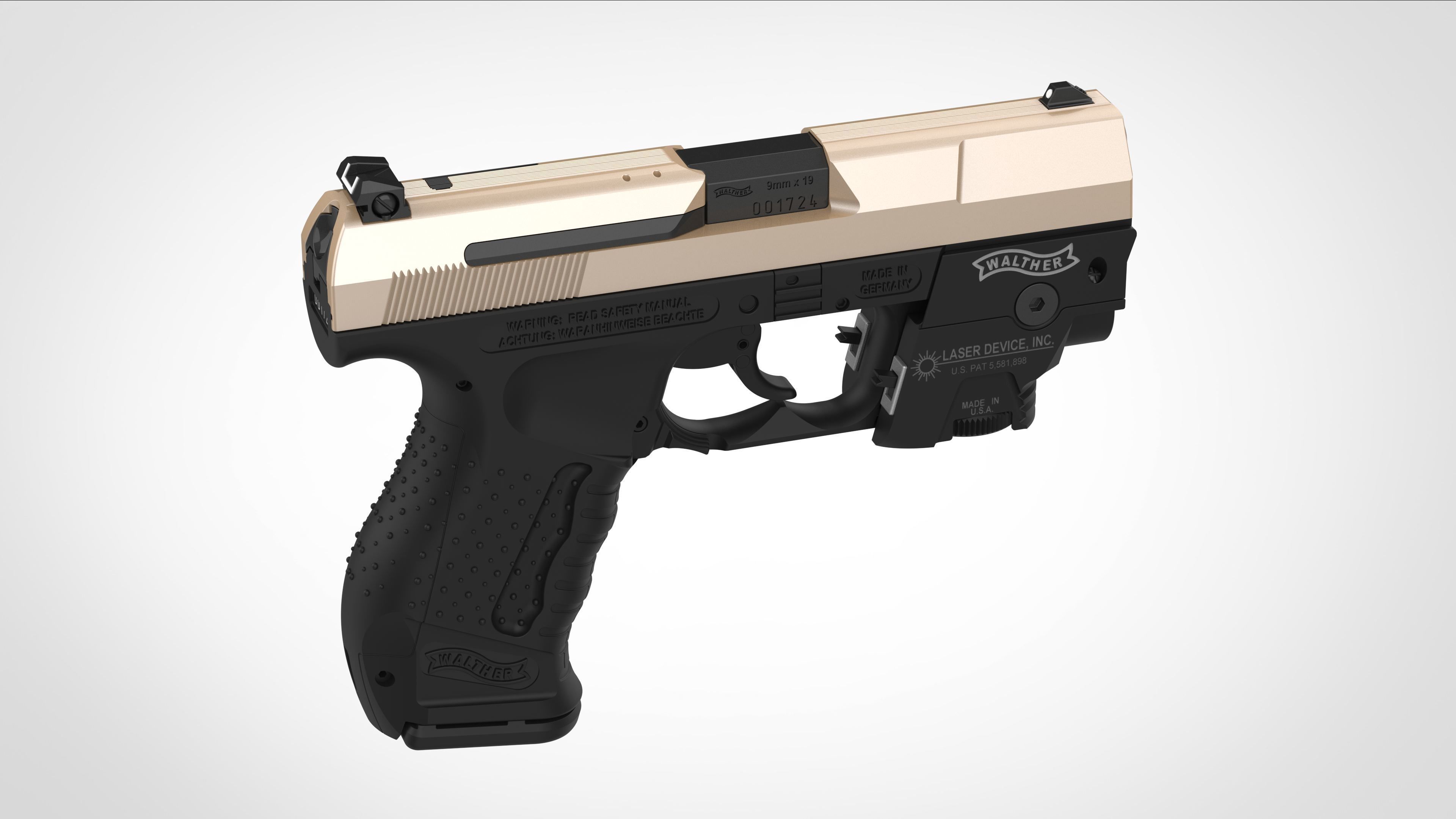 Modified Walther P99 from the movie Underworld 3d model 3D model_14