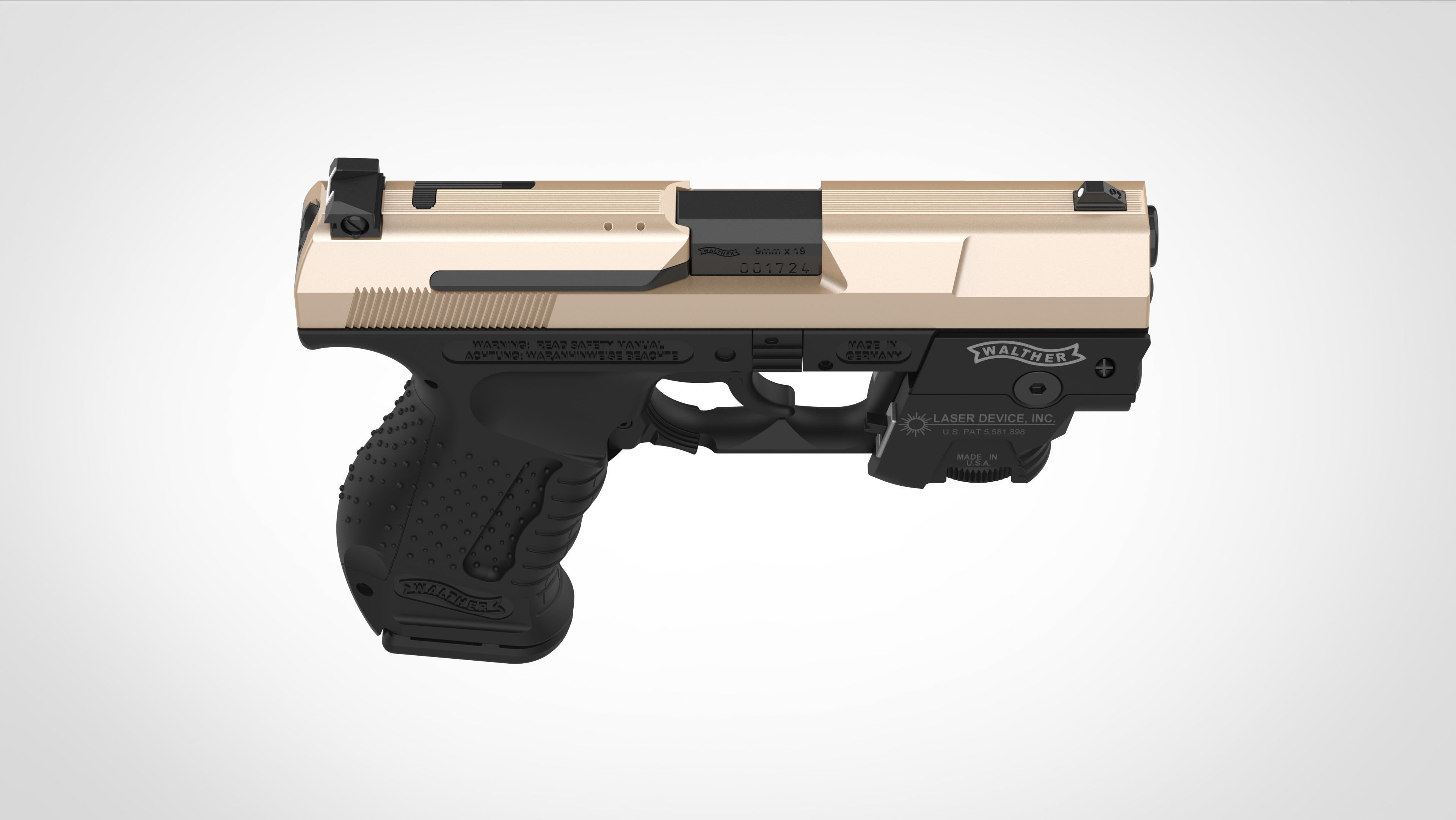 Modified Walther P99 from the movie Underworld 3d model 3D model_10