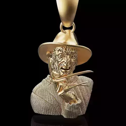 Freddy Kruger pendant silver gold printable jewelry 3D model
