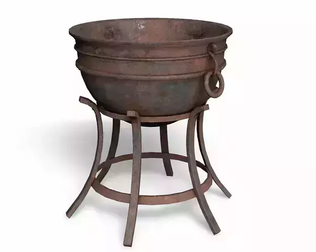 Old Rusty Metal Medieval Fire Pit