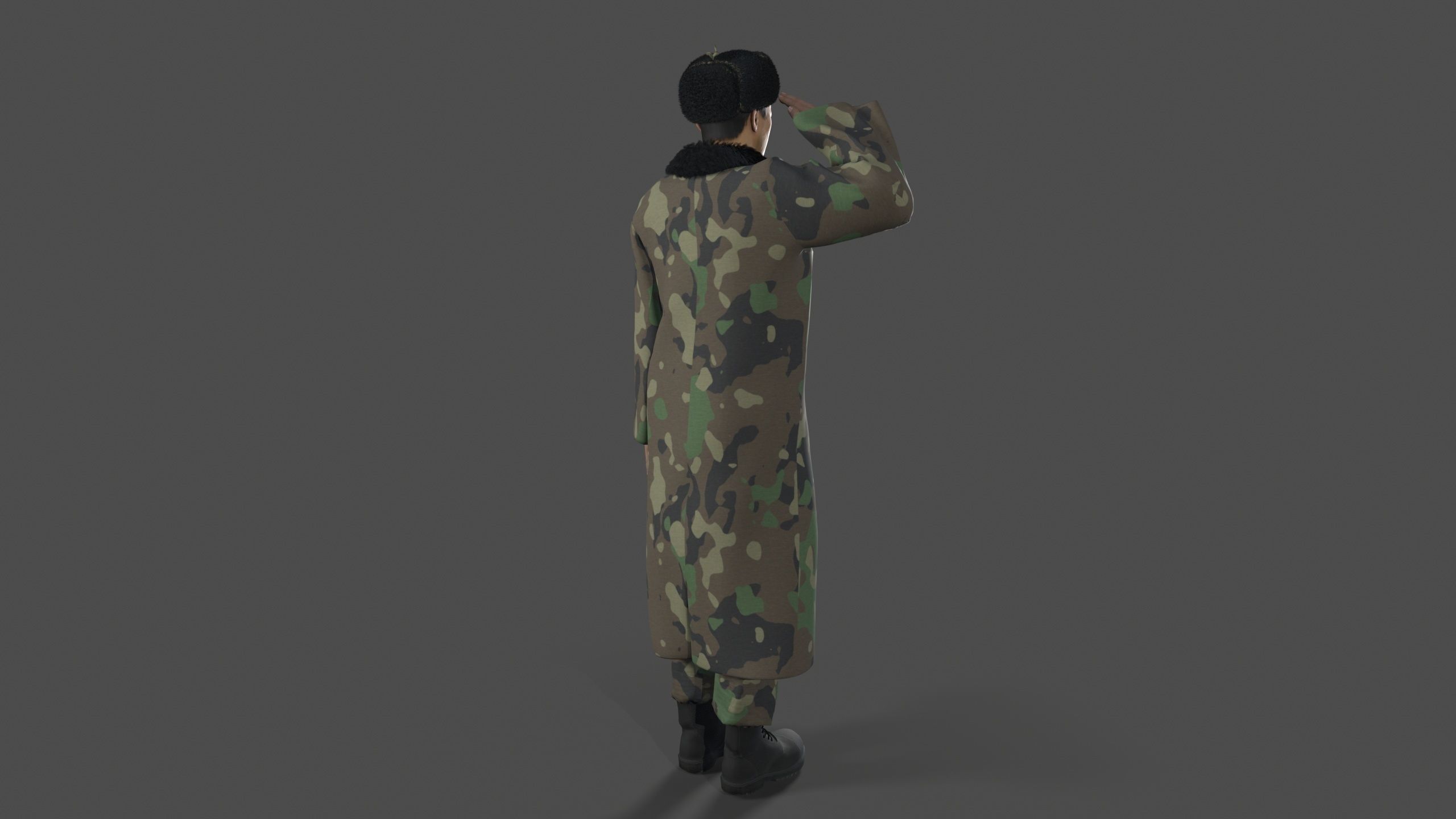 chinese soldier  Low-poly 3D model_18