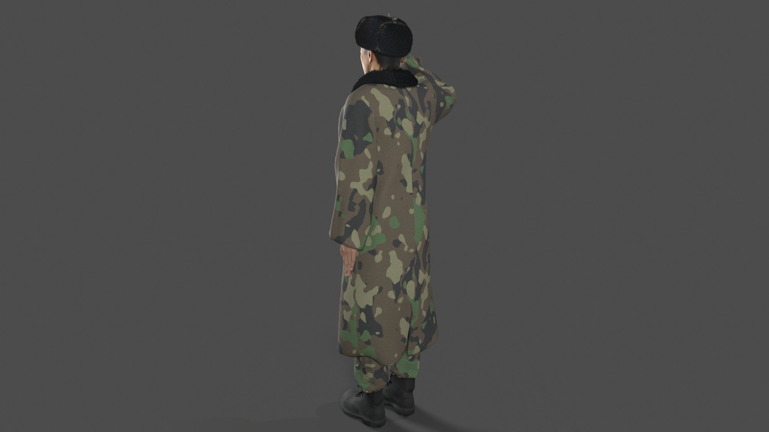chinese soldier  Low-poly 3D model_17